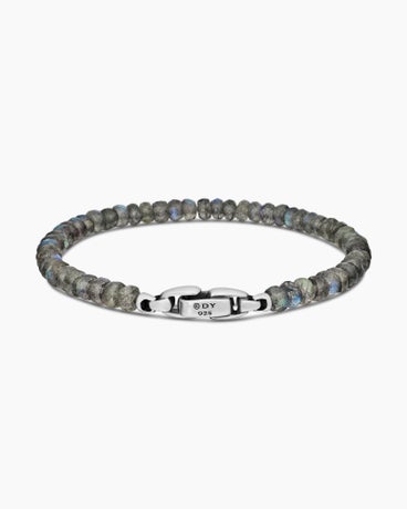 Spiritual Beads Faceted Bracelet in Sterling Silver with Labradorite, 5mm