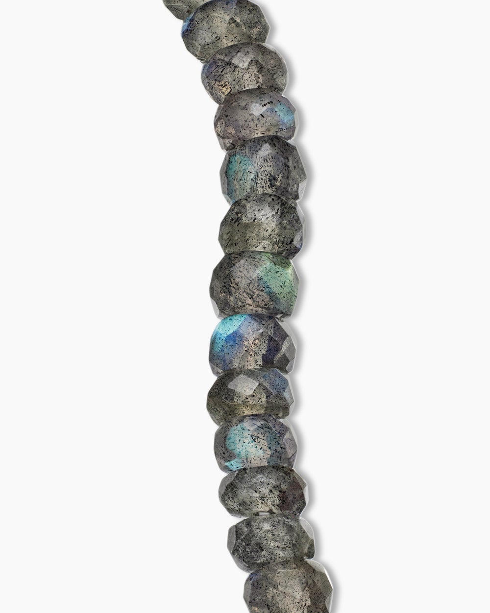 Mens Spiritual Beads Faceted Bracelet in Sterling Silver, 5mm
