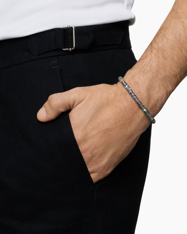 Spiritual Beads Faceted Bracelet in Sterling Silver, 5mm