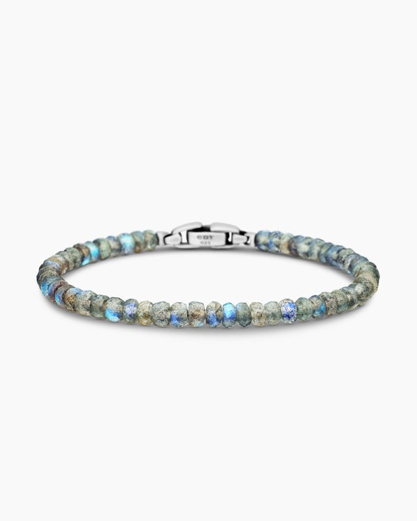 14k Yellow Gold over Sterling Silver Double Strand Labradorite Bead Bracelet