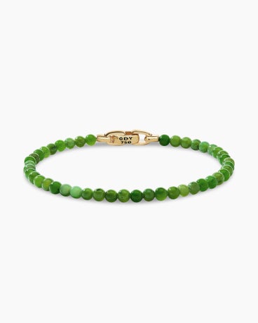 Spiritual Beads Bracelet with Nephrite Jade and 18K Yellow Gold, 4mm