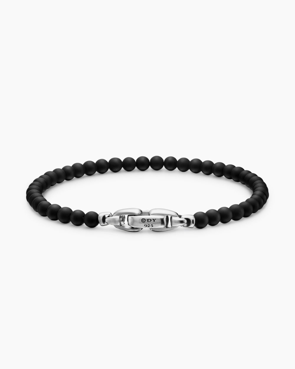 Mens Spiritual Beads Bracelet in Sterling Silver, 4mm