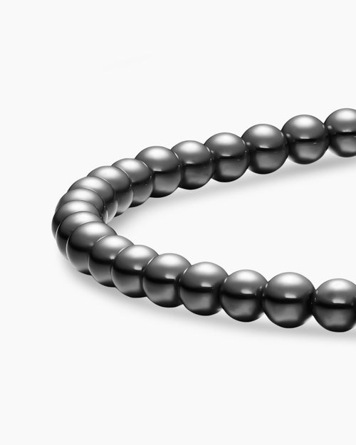 Mens Spiritual Beads Bracelet in Sterling Silver, 4mm