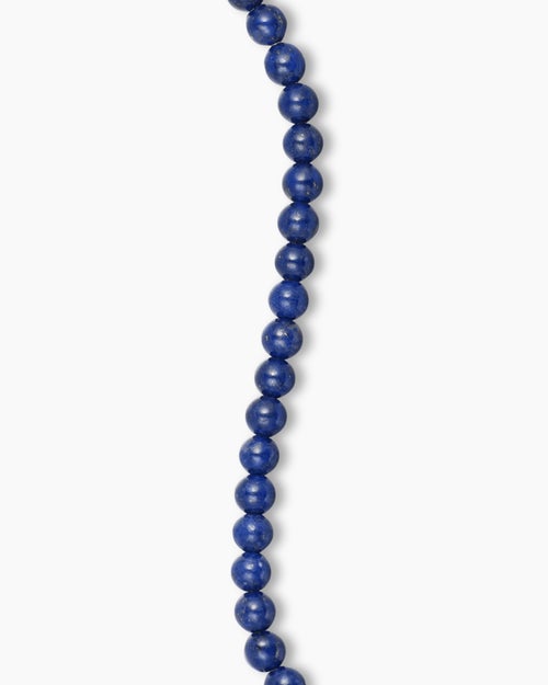 Mens Spiritual Beads Bracelet in Lapis with Sterling Silver, 4mm