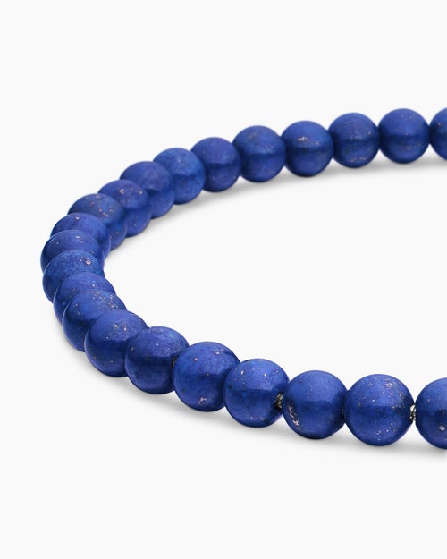 Mens Spiritual Beads Bracelet in Sterling Silver, 4mm