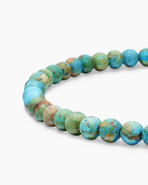 Mens Spiritual Beads Bracelet in Sterling Silver, 4mm