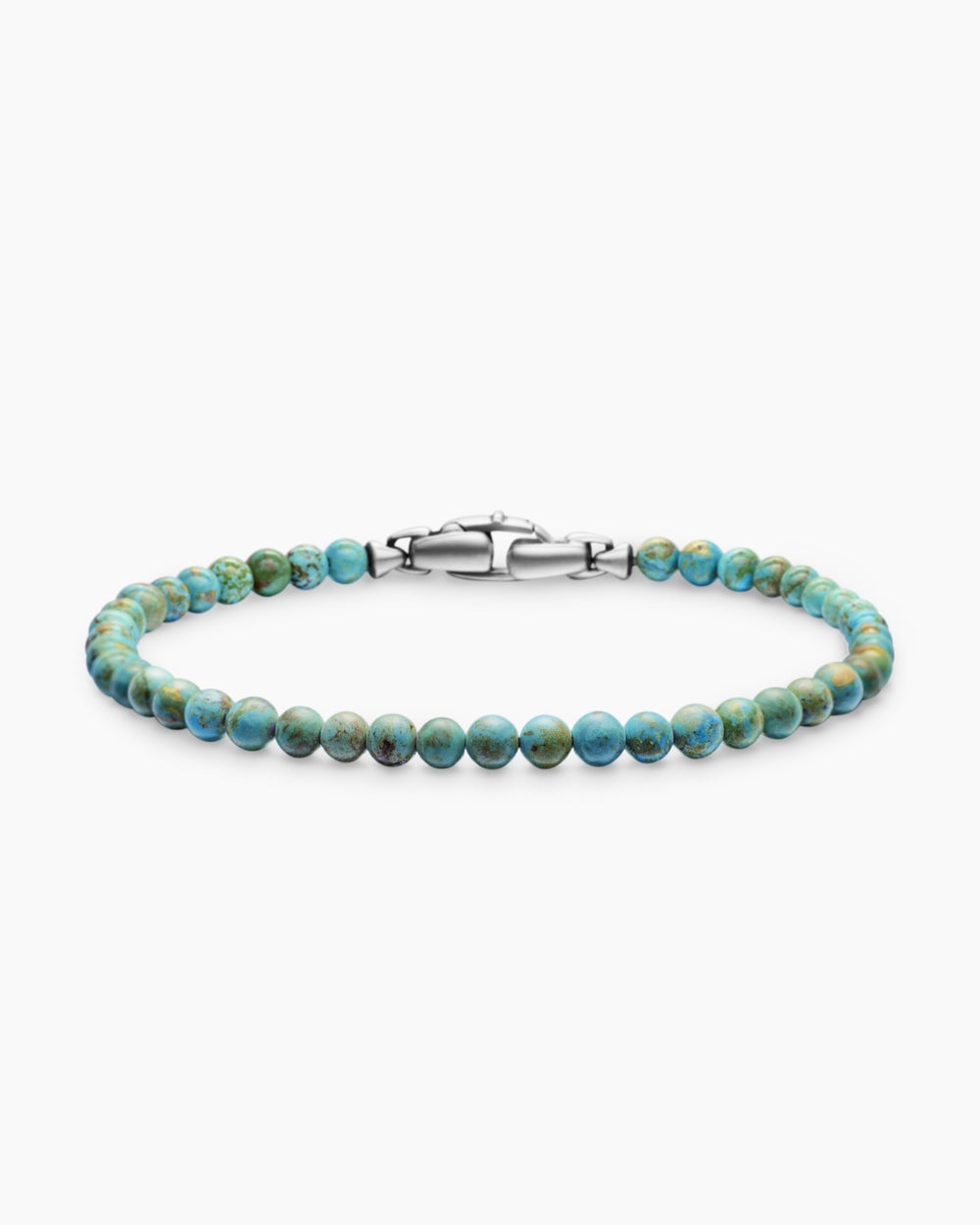 Mens Spiritual Beads Bracelet in Sterling Silver, 4mm