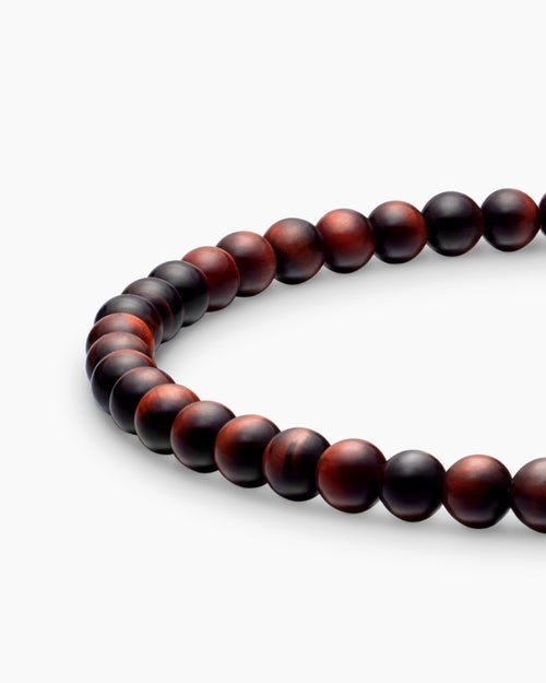 Mens Spiritual Beads Bracelet in Sterling Silver, 4mm