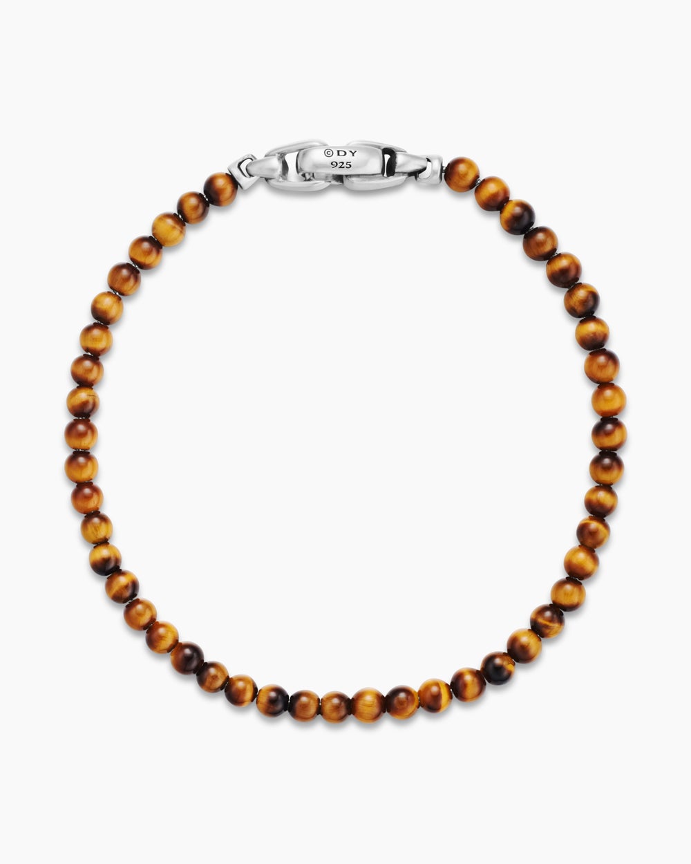 Mens Spiritual Beads Bracelet in Sterling Silver, 4mm