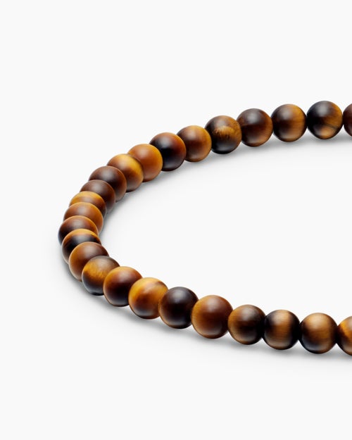 Mens Spiritual Beads Bracelet in Sterling Silver, 4mm