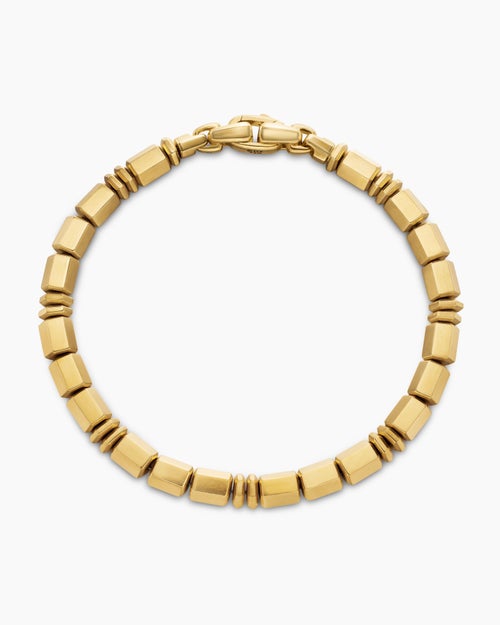 Mens Spiritual Beads Bracelet in 18K Yellow Gold, 6mm