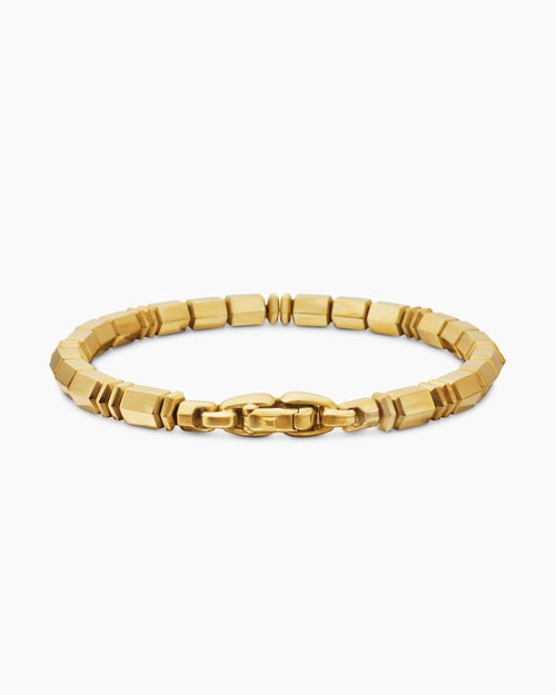 Mens Spiritual Beads Bracelet in 18K Yellow Gold, 6mm