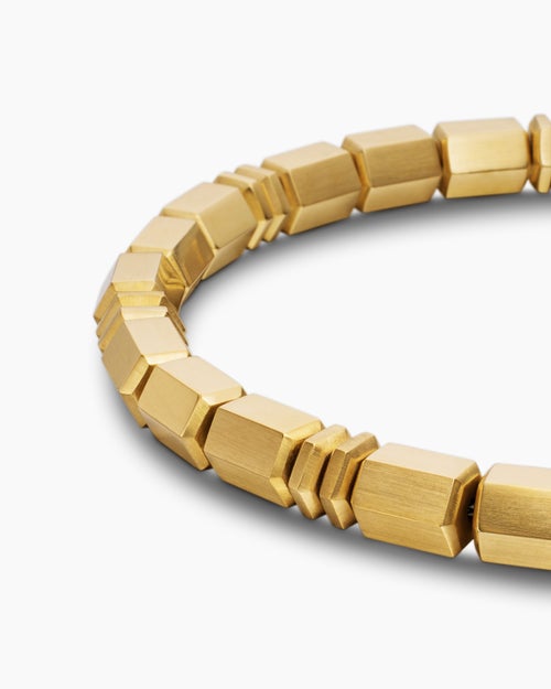 Mens Spiritual Beads Bracelet in 18K Yellow Gold, 6mm