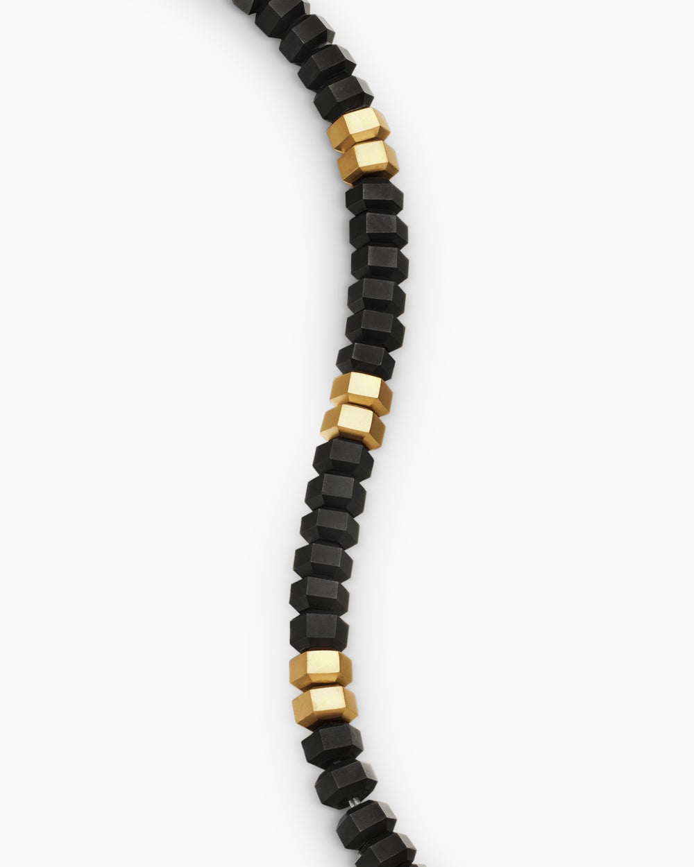 Mens Hex Bead Bracelet with 18ct Yellow Gold, 6mm