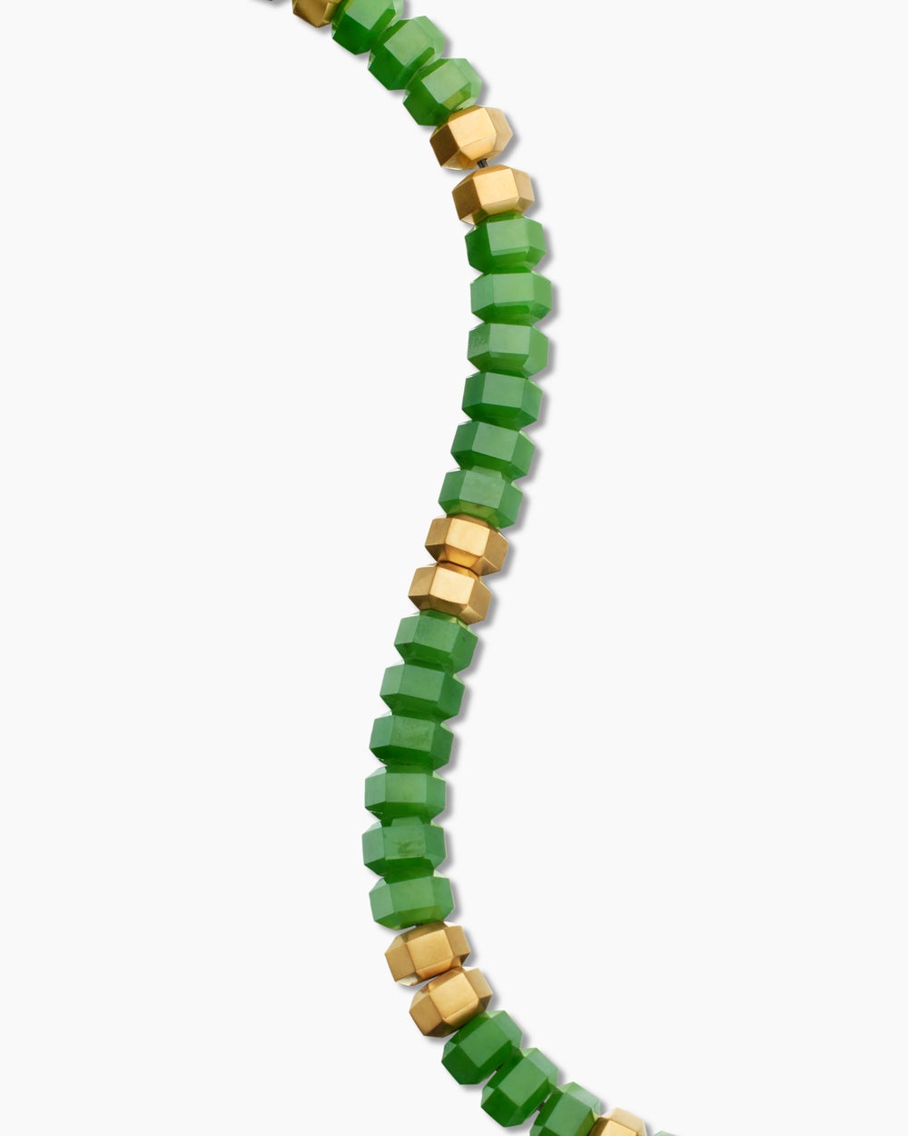 Mens Hex Bead Bracelet with 18ct Yellow Gold, 6mm