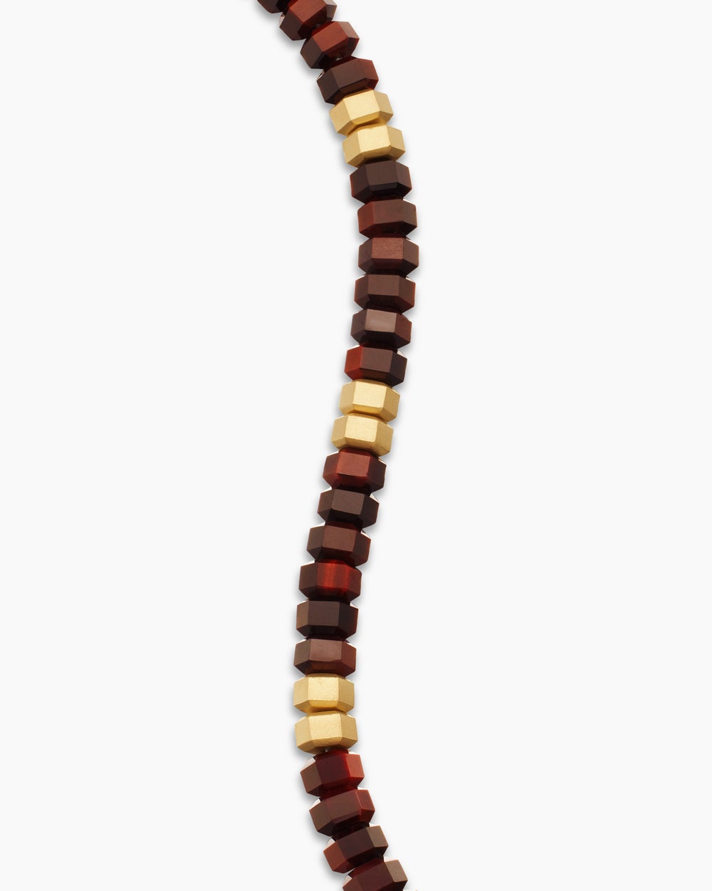 Mens Hex Bead Bracelet with 18K Yellow Gold, 6mm