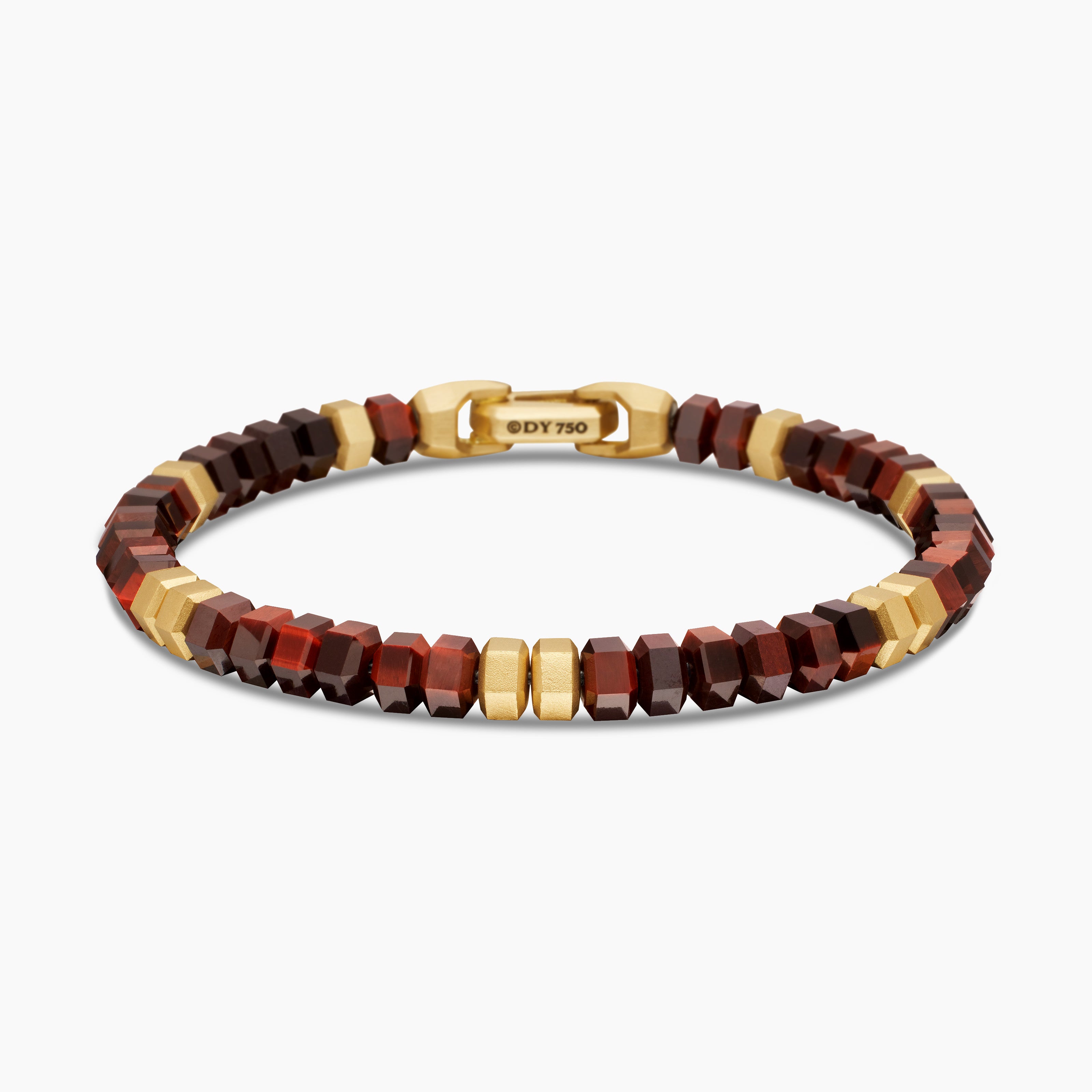 Bracelet de perles Hex avec or jaune 18 carats, 6 mm hommes 