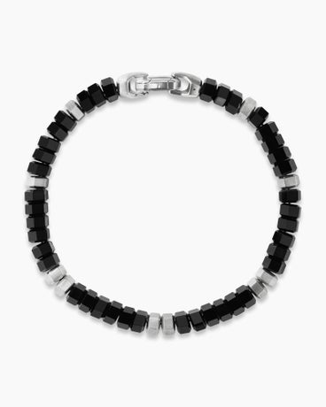 Hex Bead Bracelet in Sterling Silver with Black Onyx, 6mm