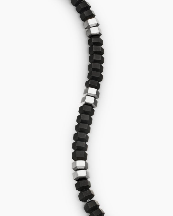 Bracelet de perles Hex en argent sterling, 6 mm