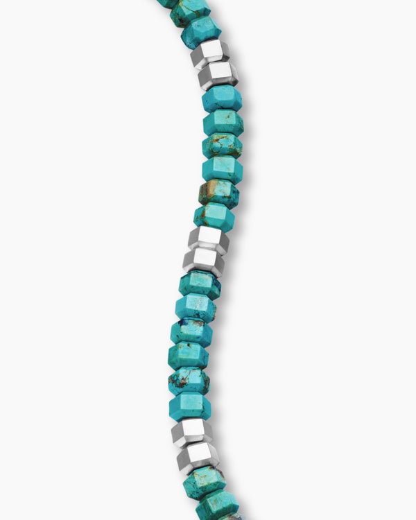 Bracelet de perles Hex en argent sterling, 6 mm