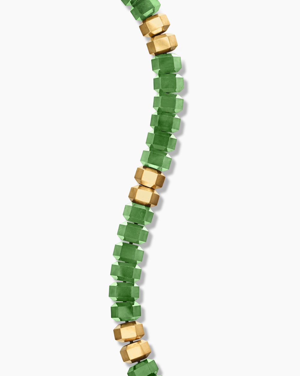 Mens Hex Bead Bracelet with 18K Yellow Gold, 8mm