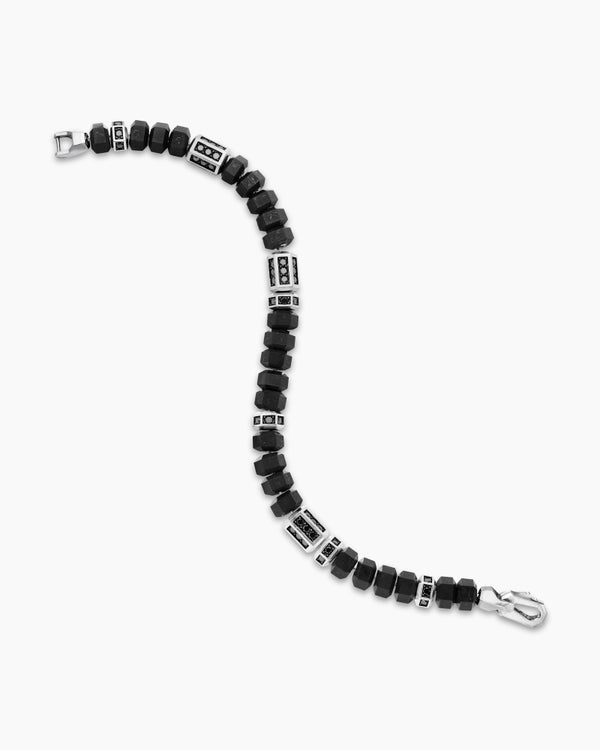 Hex Bead Bracelet in Sterling Silver, 8mm