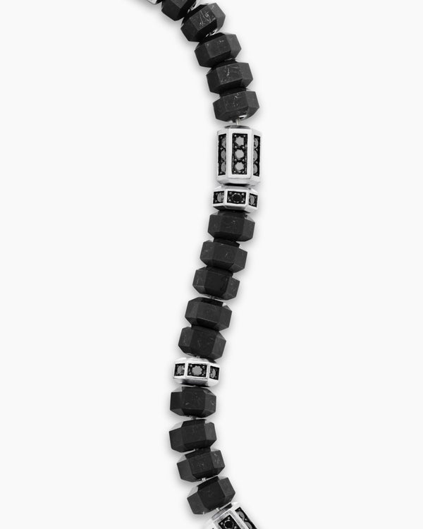 Hex Bead Bracelet in Sterling Silver, 8mm
