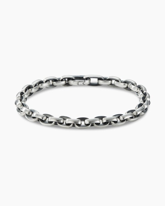 Oval Link Chain Bracelet in Sterling Silver, 7mm