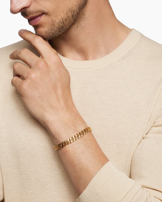 Curb Chain Bracelet in 18K Yellow Gold, 8mm