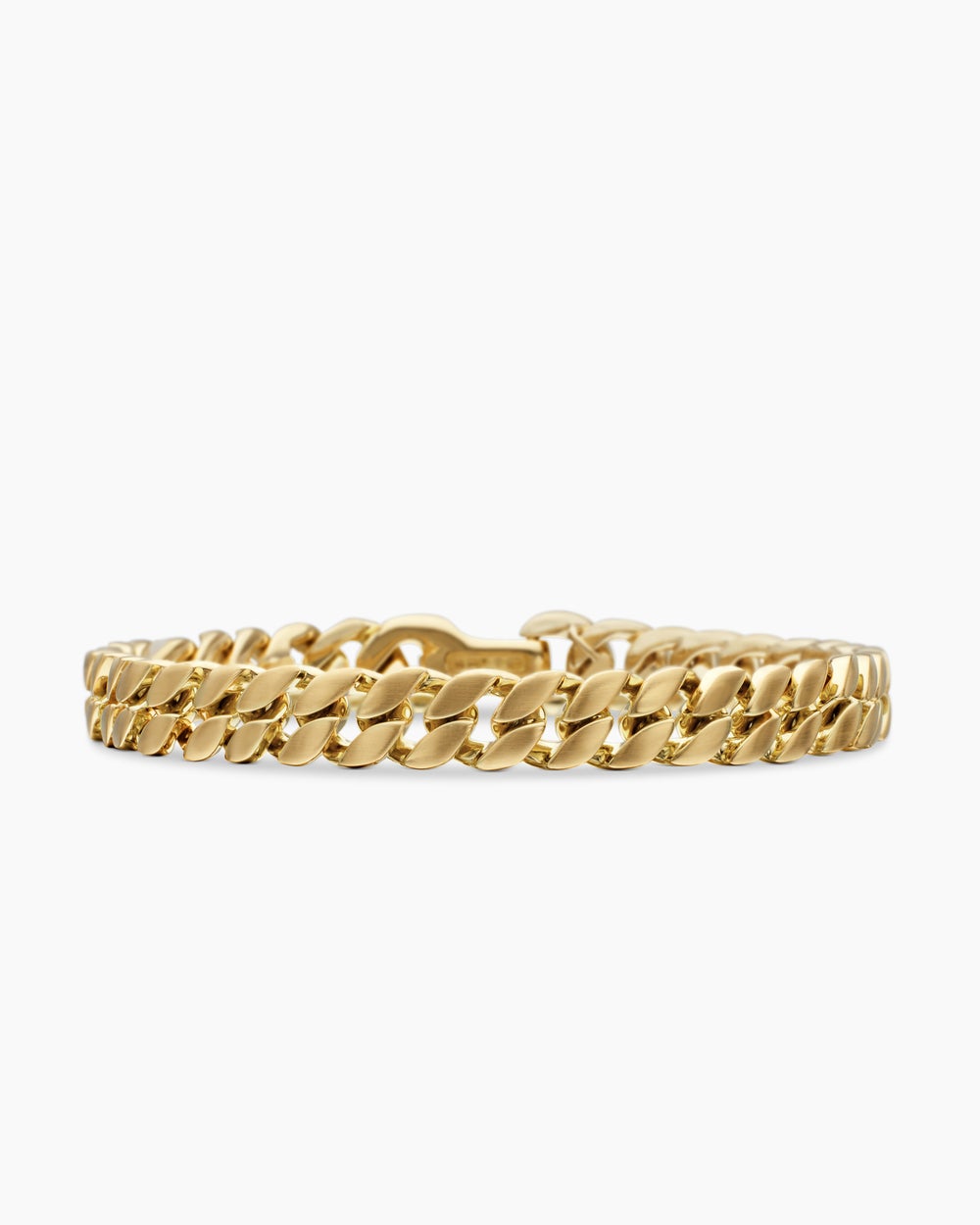 Mens Curb Chain Bracelet in 18K Yellow Gold, 8mm