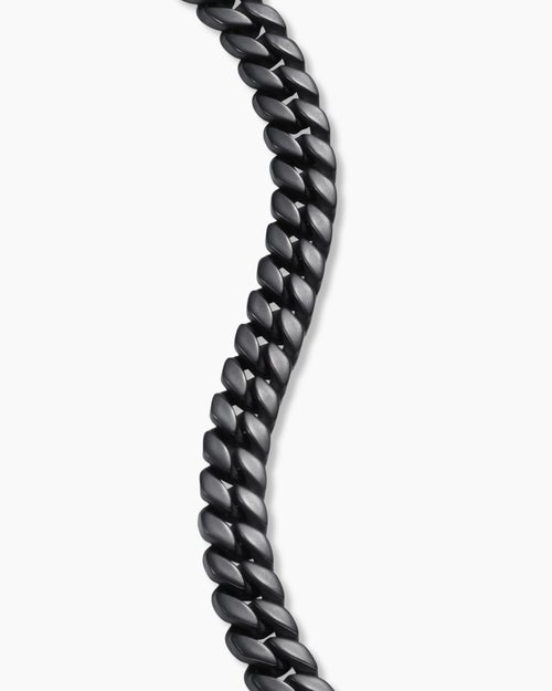 Mens Curb Chain Bracelet in Black Titanium, 8mm