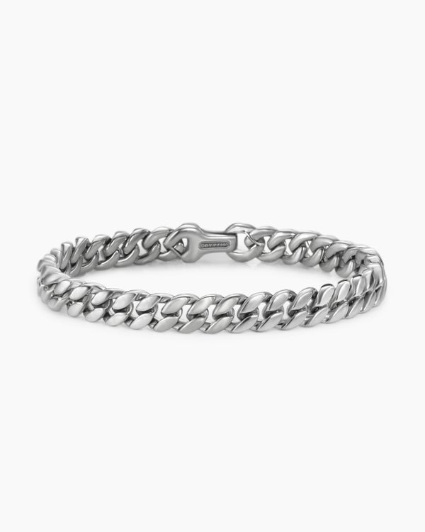 Curb Chain Bracelet in Platinum, 8mm