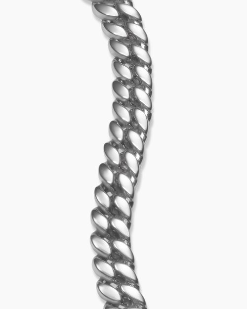 Mens Curb Chain Bracelet in Platinum, 8mm
