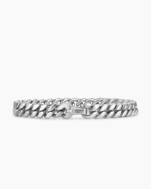 Mens Curb Chain Bracelet in Platinum, 8mm