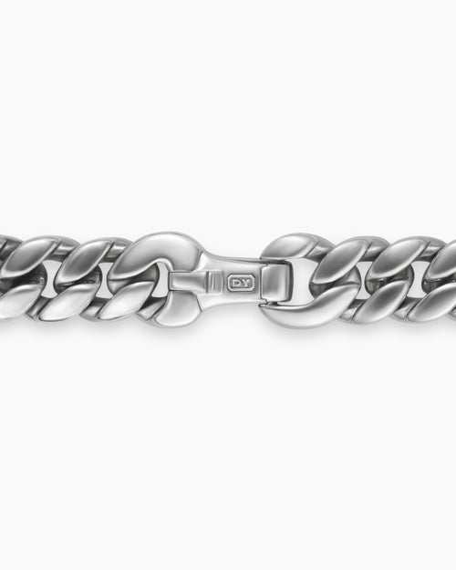 Mens Curb Chain Bracelet in Platinum, 8mm