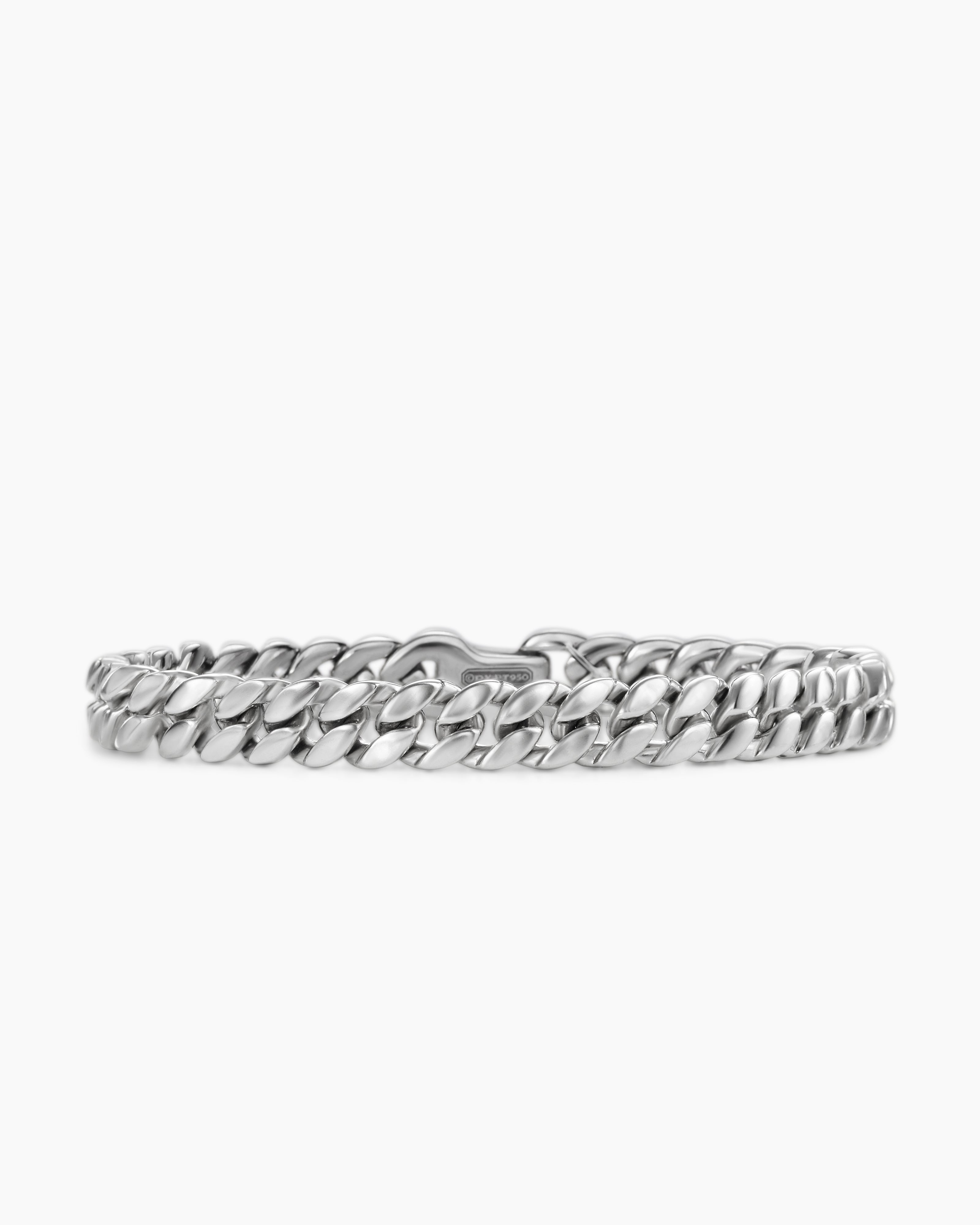 Curb Link Chain Bracelet in Platinum, 7”