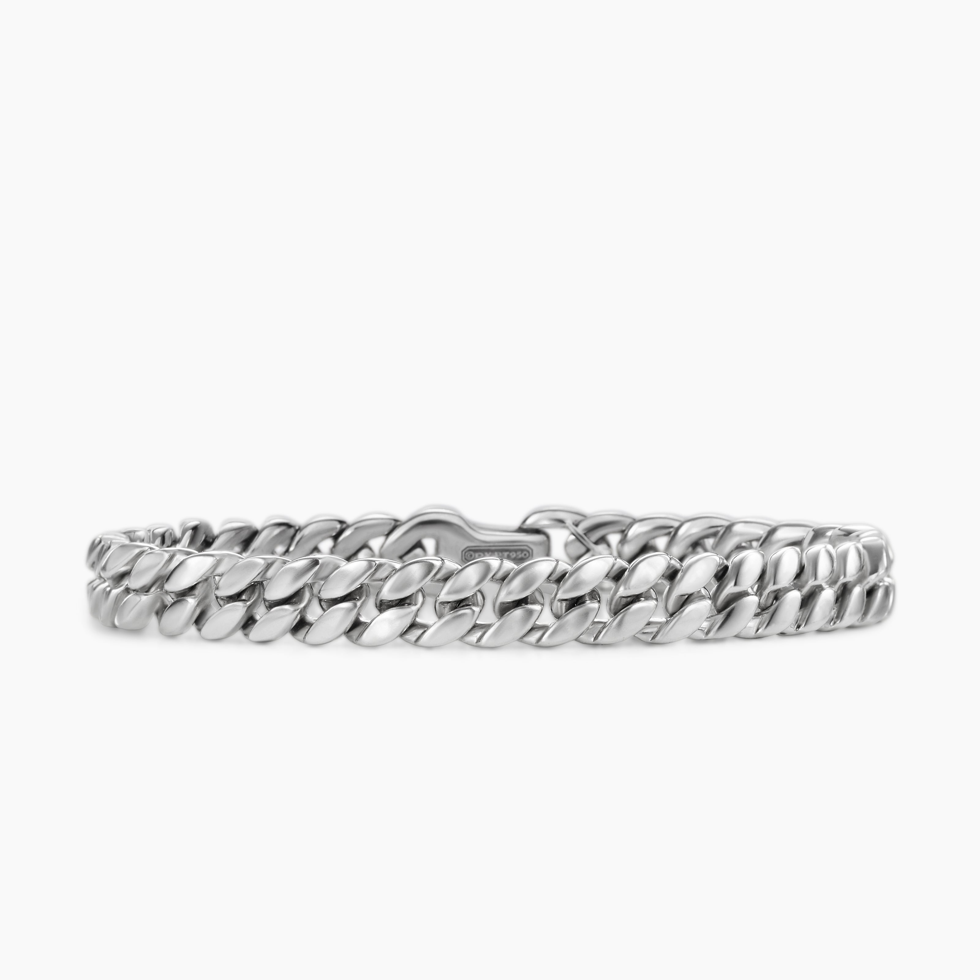 Mens Curb Chain Bracelet in Platinum, 8mm