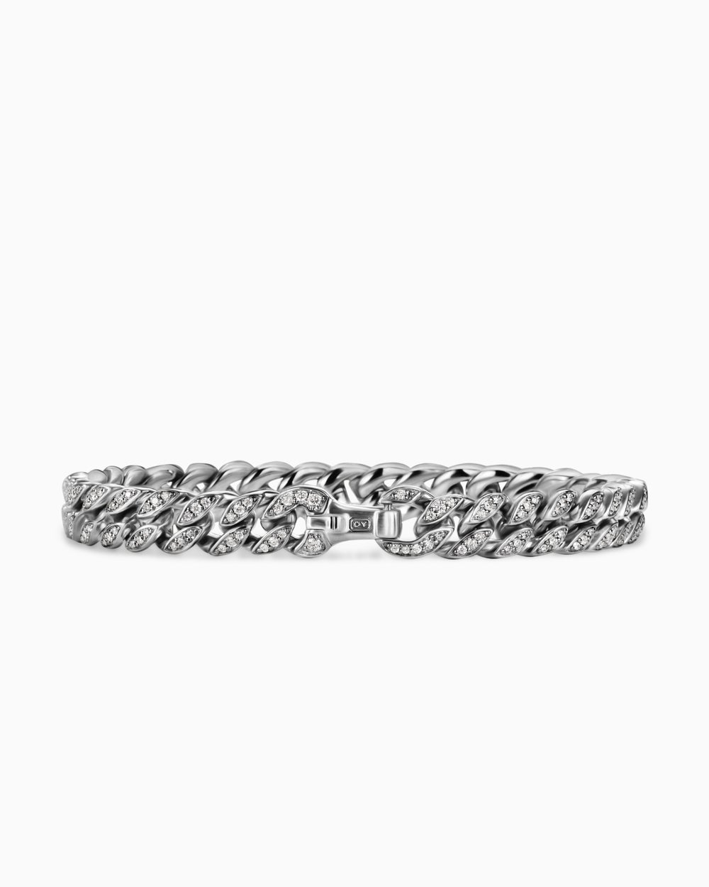 Mens Curb Chain Bracelet in Platinum, 8mm