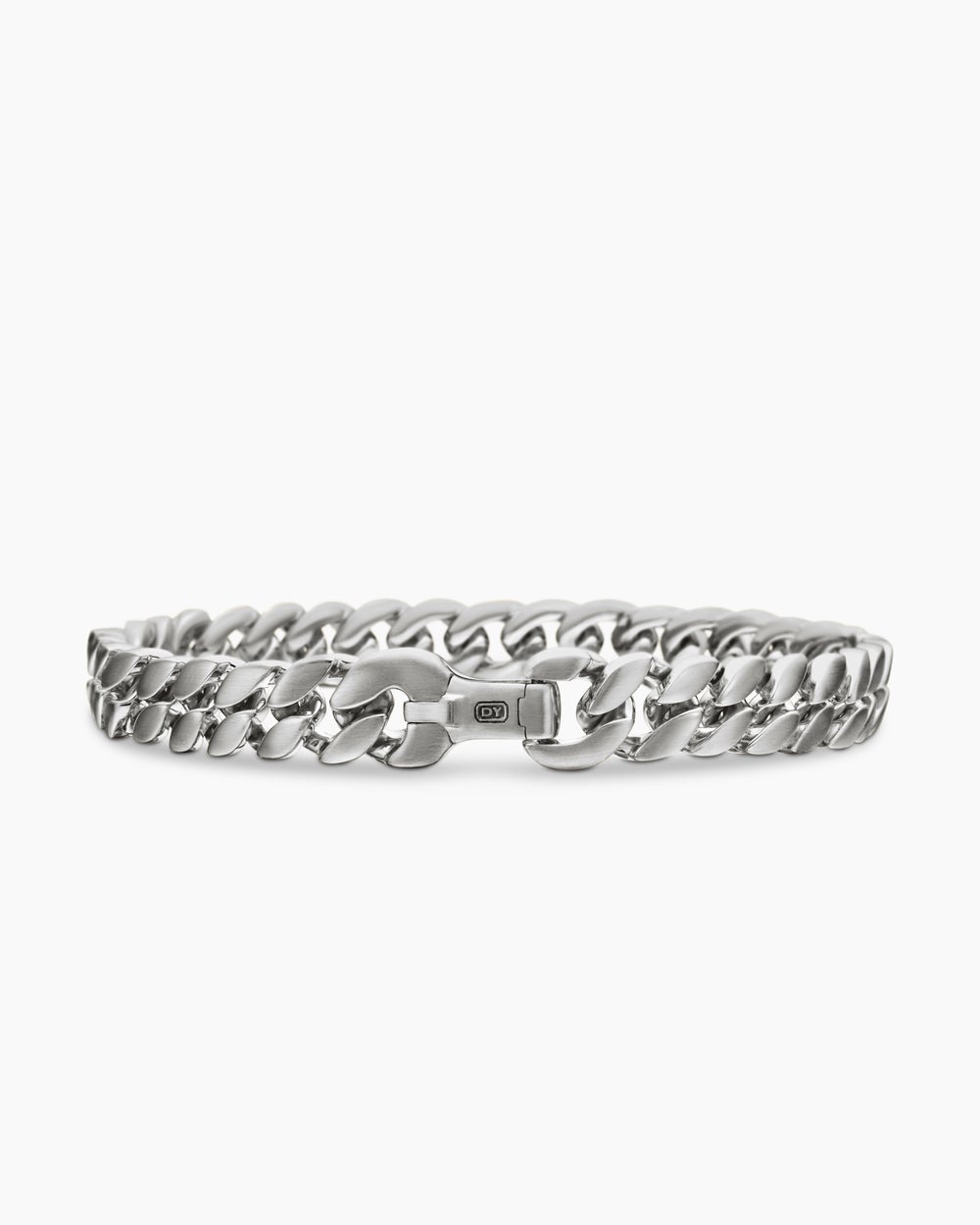 Mens Curb Chain Bracelet in Sterling Silver, 8mm