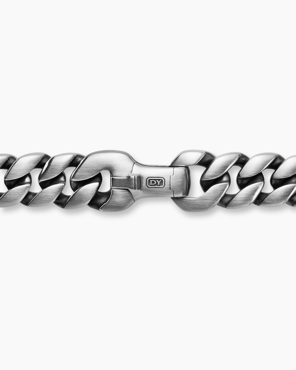 Mens Curb Chain Bracelet in Sterling Silver, 8mm