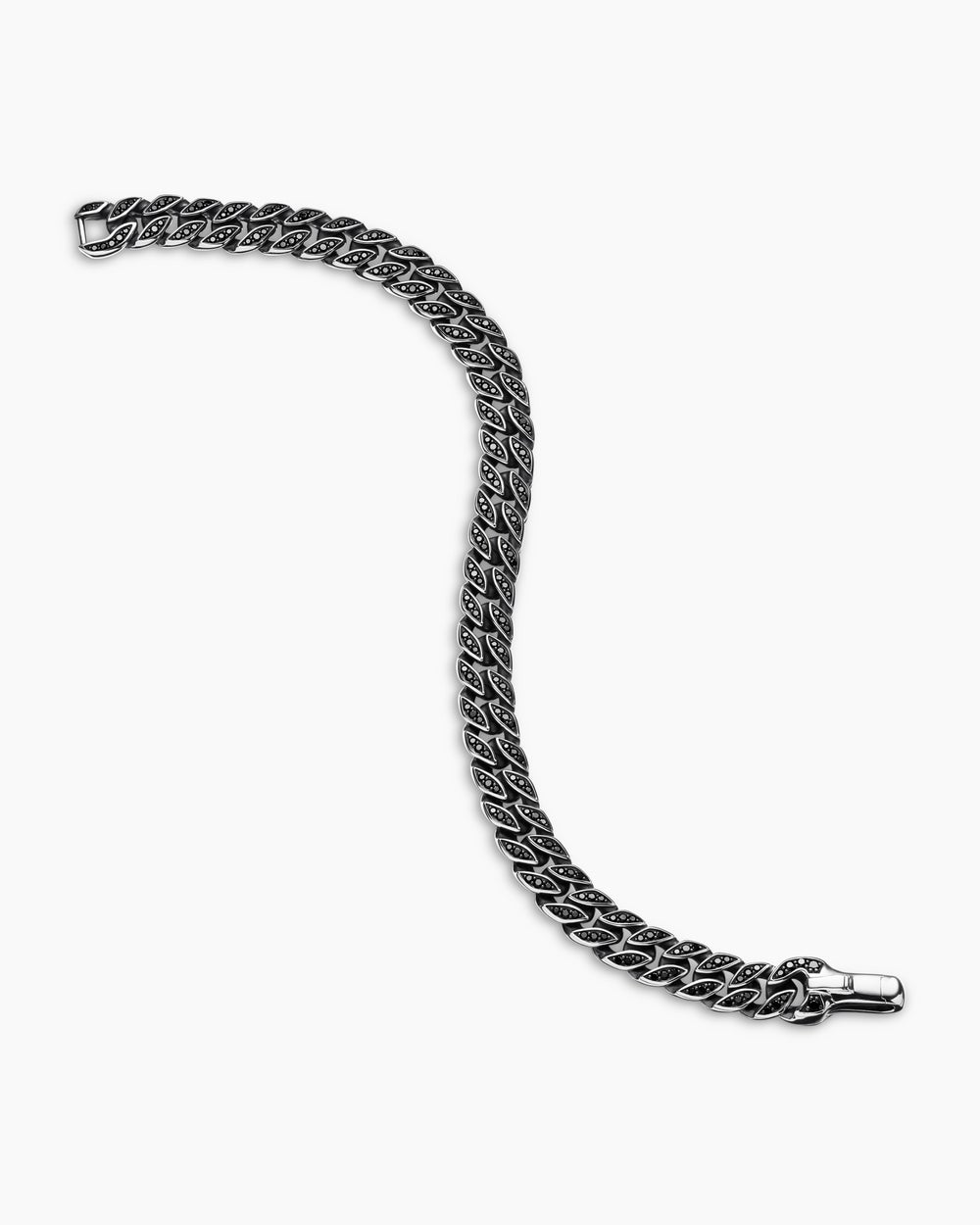 Mens Curb Chain Bracelet in Sterling Silver, 8mm