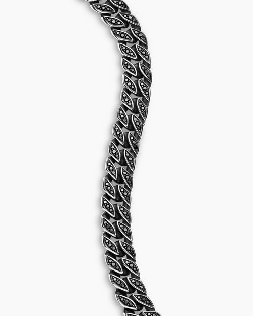 Mens Curb Chain Bracelet in Sterling Silver, 8mm