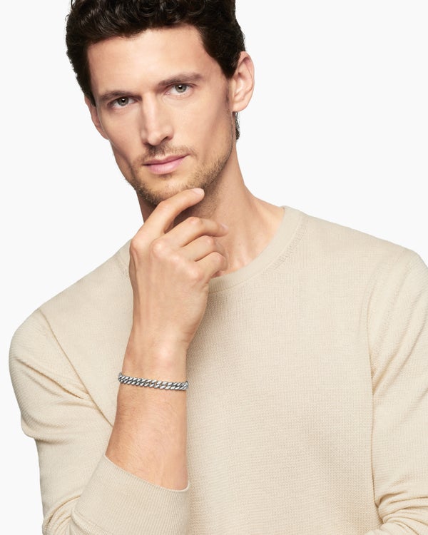 Curb Chain Bracelet in Sterling Silver, 8mm