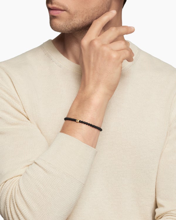 Bracelet mauvais œil Spiritual Beads avec or jaune 18 carats, 4 mm