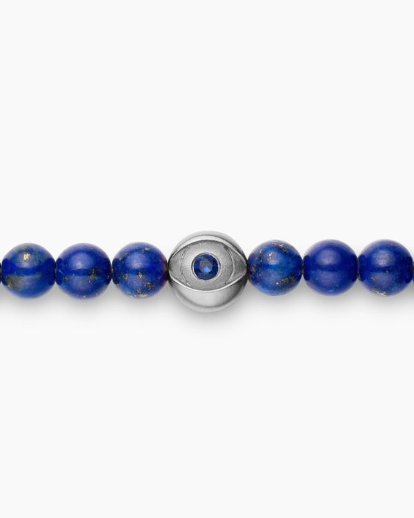Spiritual Beads Evil Eye Bracelet in Sterling Silver, 4mm