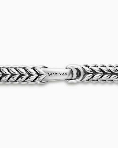 Mens Chevron Station Bracelet in Sterling Silver, 8mm