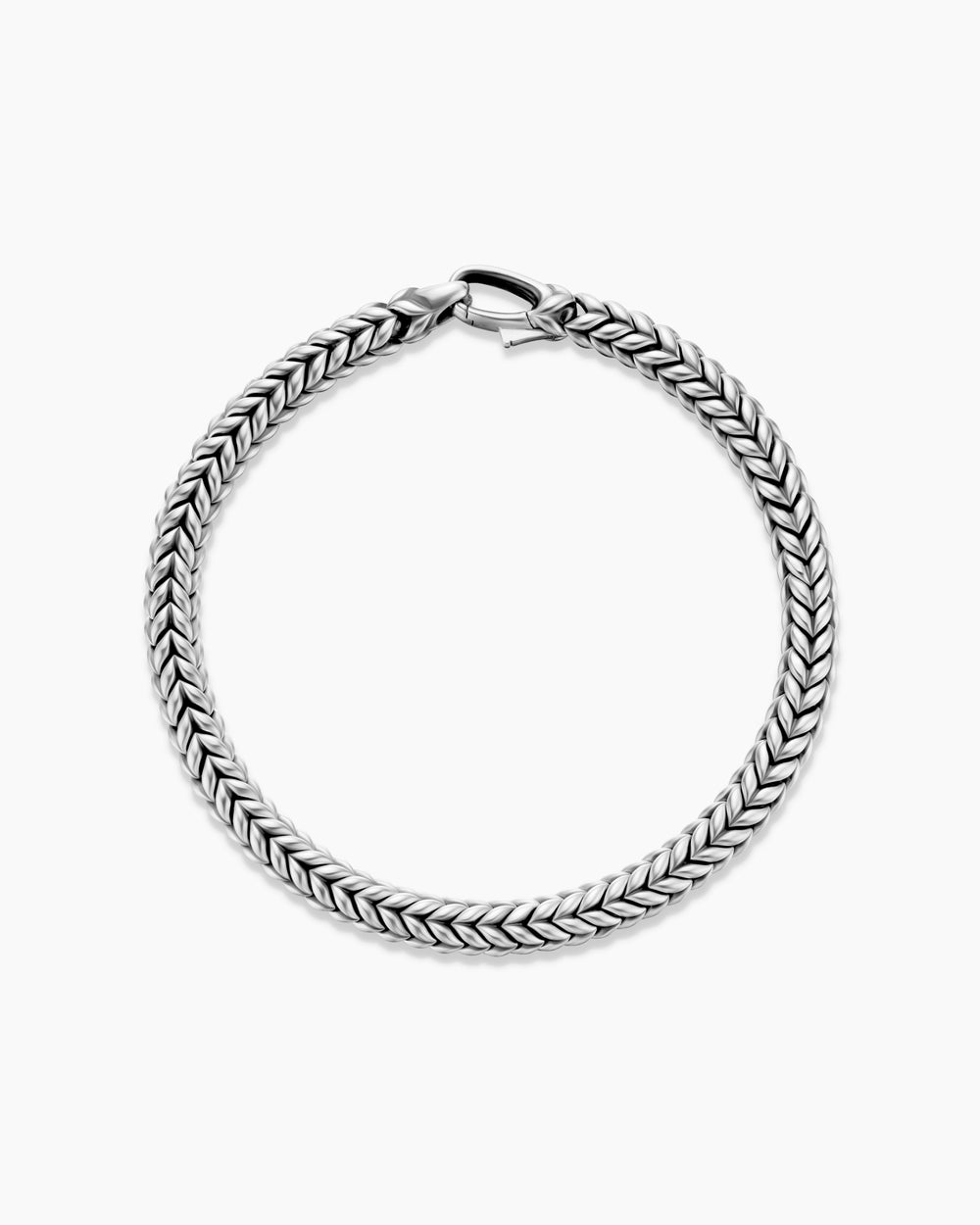 Mens Chevron Bead Bracelet in Sterling Silver, 6mm