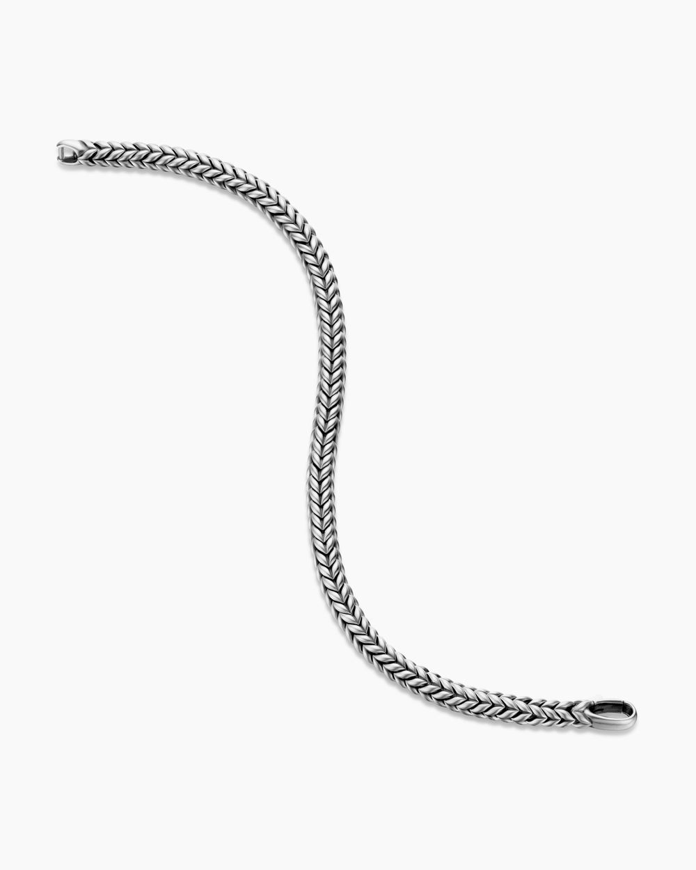 Mens Chevron Bead Bracelet in Sterling Silver, 6mm