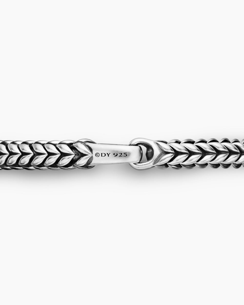 Mens Chevron Bead Bracelet in Sterling Silver, 6mm
