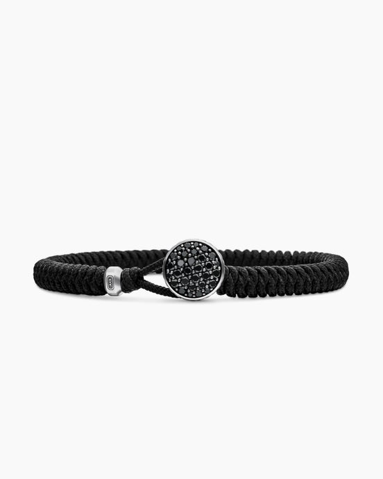 Streamline Woven Bracelet with Sterling Silver and Pavé, 6mm